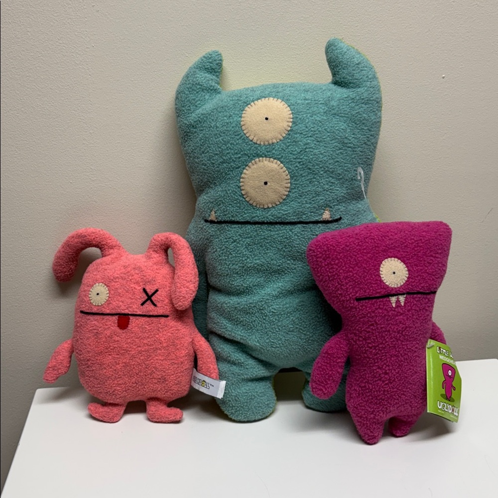 Set of 3 Ugly Dolls. Vintage 2005 rare collection. New with tags